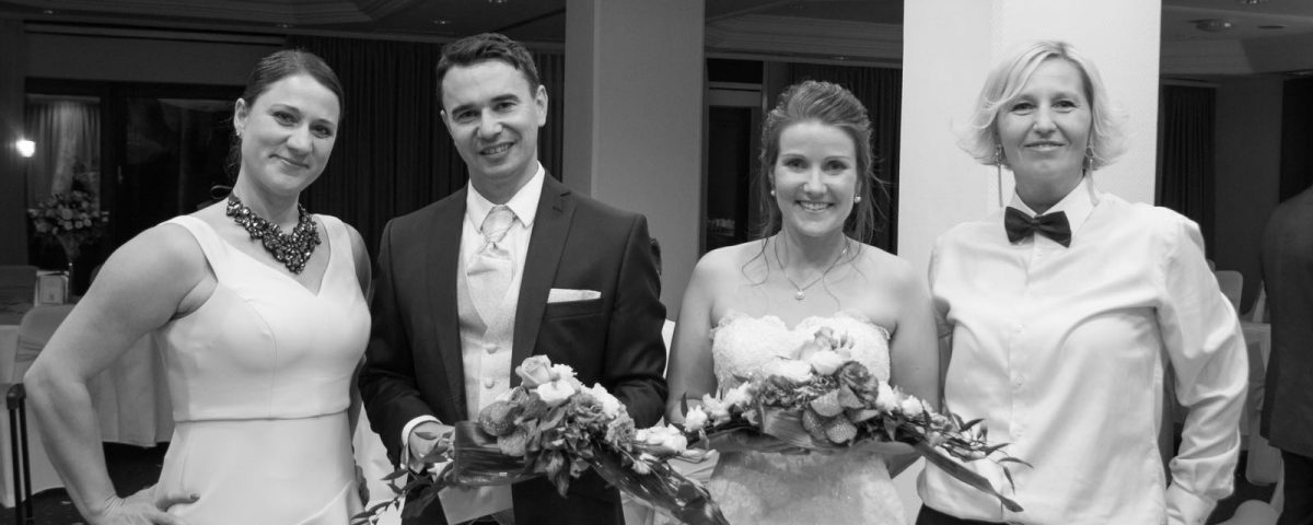 Foto mit Hochzeitspaar